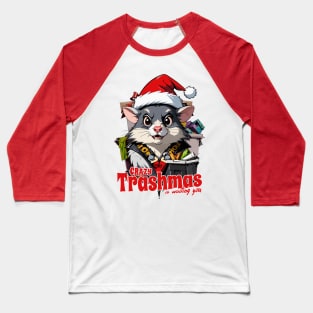 Crazy trashmas is waiting you, Rat, Christmas Baseball T-Shirt